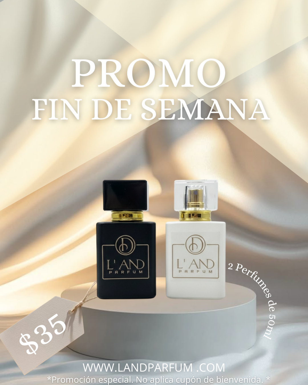 Promo fin de semana: 2 perfumes de 50ml por $35